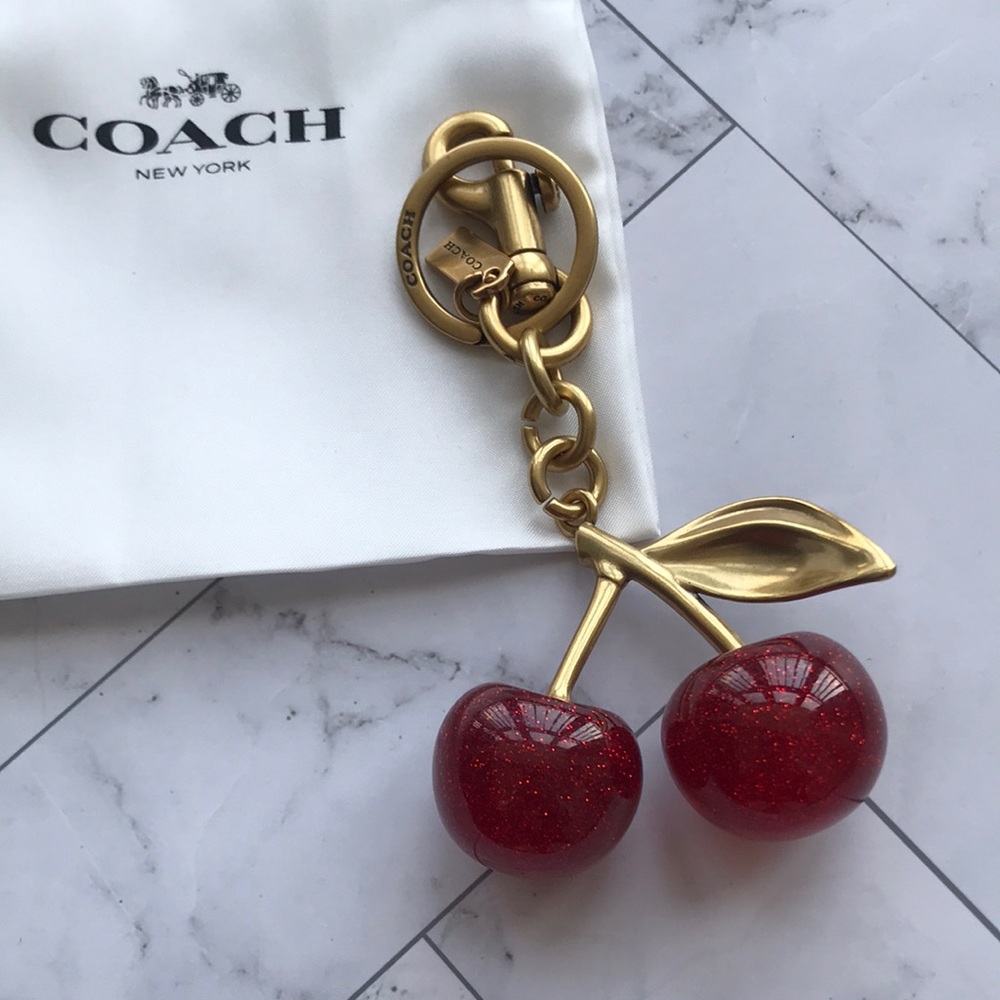 Coach Red and Gold Cherry Key Holder